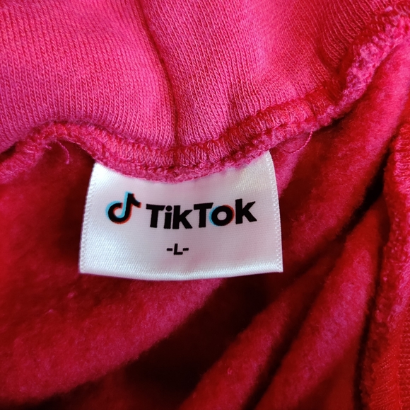 TikTok Official Merchandise Pullover Hoodie Pink Size Large - Picture 5 of 5